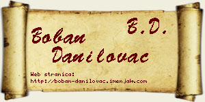 Boban Danilovac vizit kartica